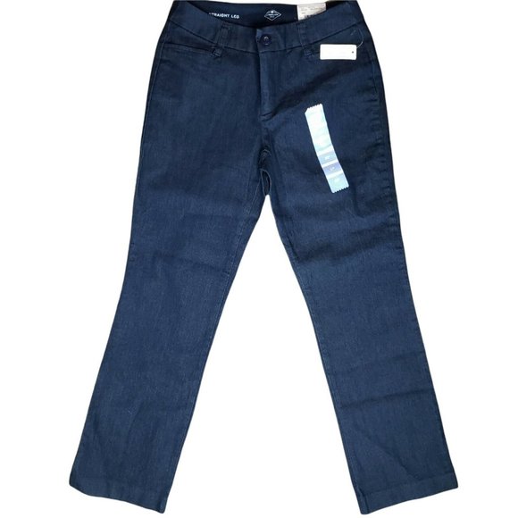 St. Johns Bay Mid Rise Straight Jeans Medium Wash Petite 2P New - Picture 1 of 3